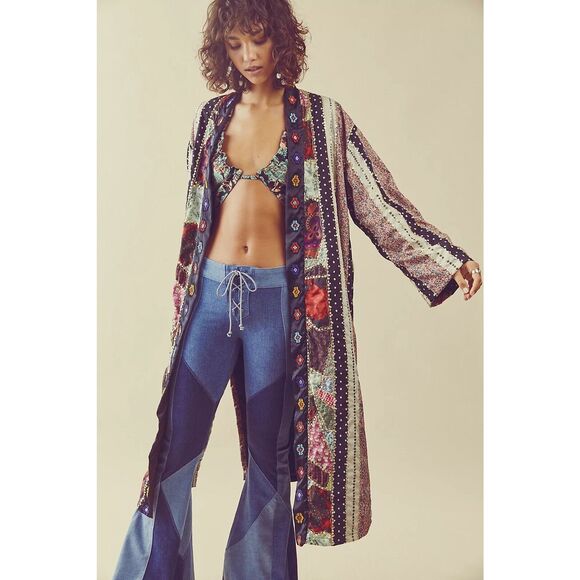 New Free People Kayla Duster Jacket size Medium - Picture 1 of 12